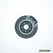 Car brake disc rotor icon. Vector illustration