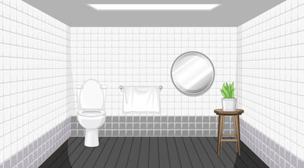 Wall Mural - Bathroom interior design with furniture