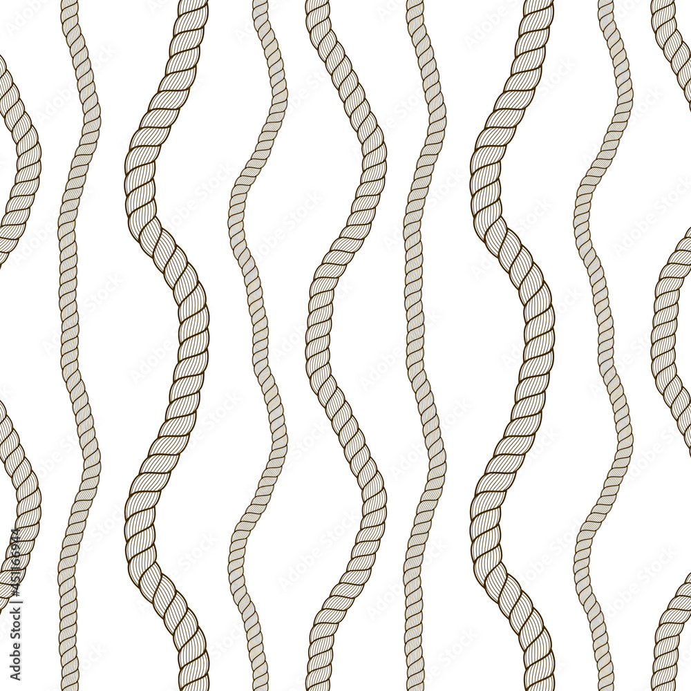 Line Rope Desing Seamless nautical rope pattern vector. Endless navy illustration with ...