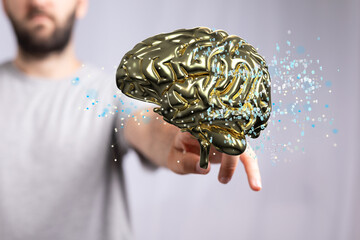 Poster - Artificial intelligence. Technology web background. Virtual concept