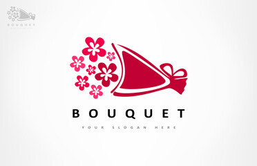 Wall Mural - Bouquet of flowers logo vector. Roses flowers design.