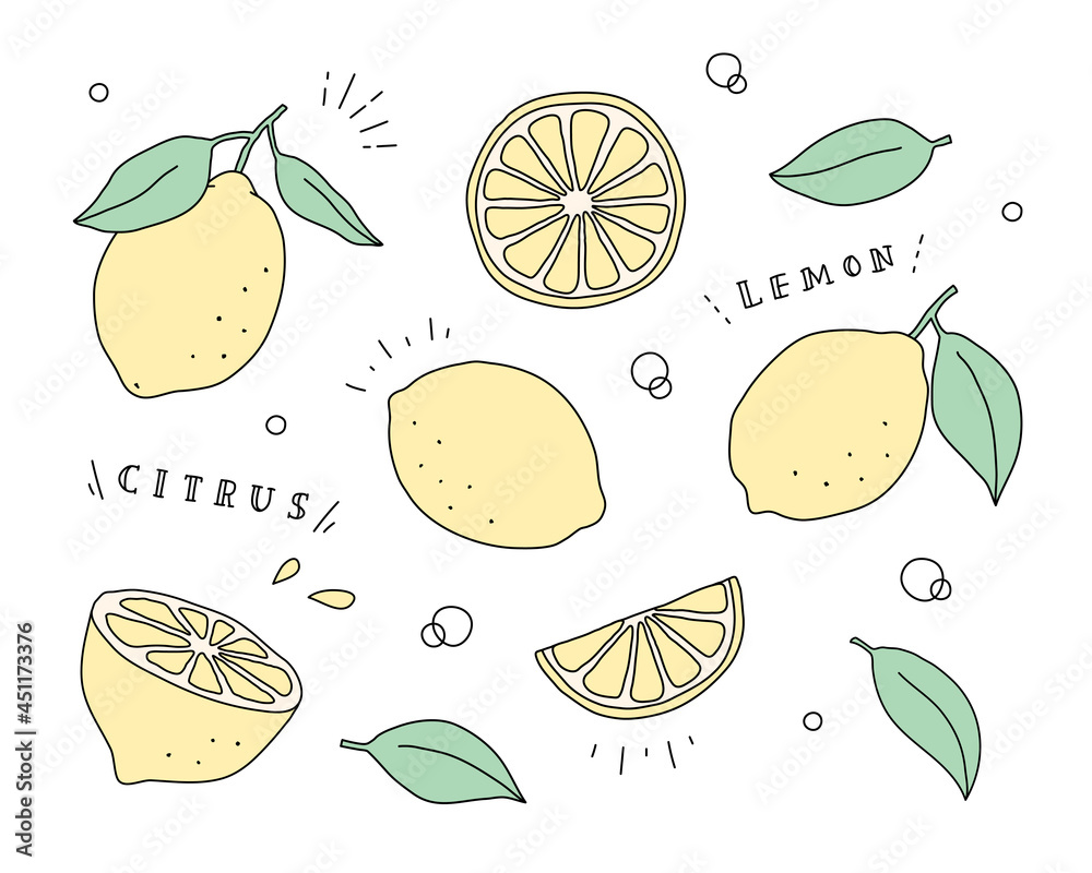 レモンと少女の手描きオリジナルイラスト （④手描きイラスト  