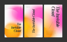 Vertical Web Banner Template Retro Gradients Colorful Abstract Blurry