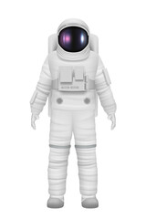 Wall Mural - astronaut realistic. space travelers professional costume cosmos exploring universe in rocket decent