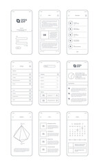 Poster - Web ui kit line. Wireframes for clean design projects websites minimalism app templates navigation buttons bars dividers checkboxes lines garish vector set