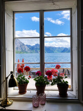 Looking Through Window On Lake Traunsee, Gmunden - Upper Austria