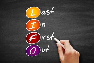 Poster - lifo - last in first out acronym, business concept background