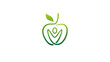creative green apple fruit human body logo vector design symbol