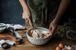 © ADDICTIVE STOCK - Crop man mixing ingredients for pumpkin pie