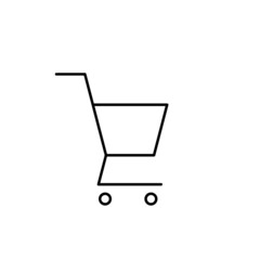 Wall Mural - Shopping cart line icon. Clipart image isolated on white background