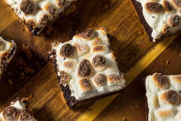 Canvas Print - Sugary Homemade Chocolate Smores Brownies