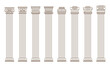 Greek and roman architecture classic stone colomns. outline vector illustration. architecture column and pillar 