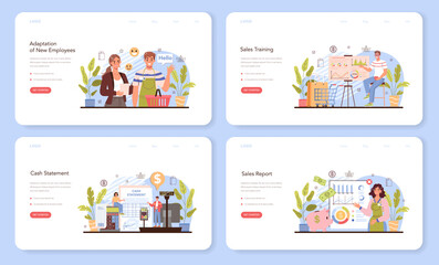 Poster - Commercial activity web banner or landing page set. Sales stimulation