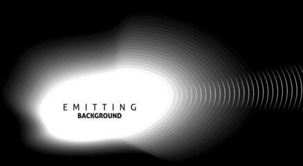 Poster - Black and white emitting background with grayscale gradation