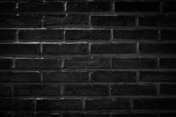 Poster - abstract dark brick wall texture background pattern, empty brick wall surface texture.