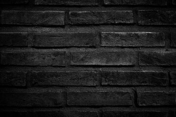 Poster - abstract dark brick wall texture background pattern, empty brick wall surface texture.