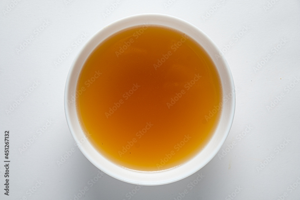 boiled meat broth with scented water and vegetables Stock Photo | Adobe ...