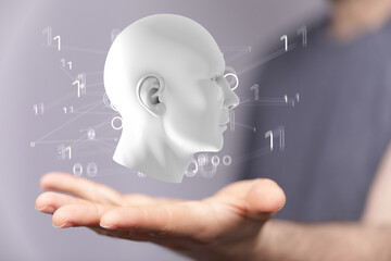 Poster - Artificial intelligence. Technology web background. Virtual concept