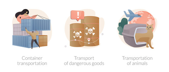 Poster - Cargo logistics abstract concept vector illustrations.