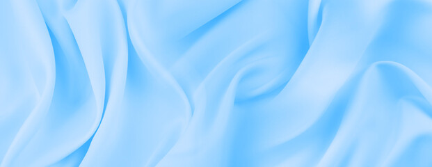 Blue silky fabric texture background