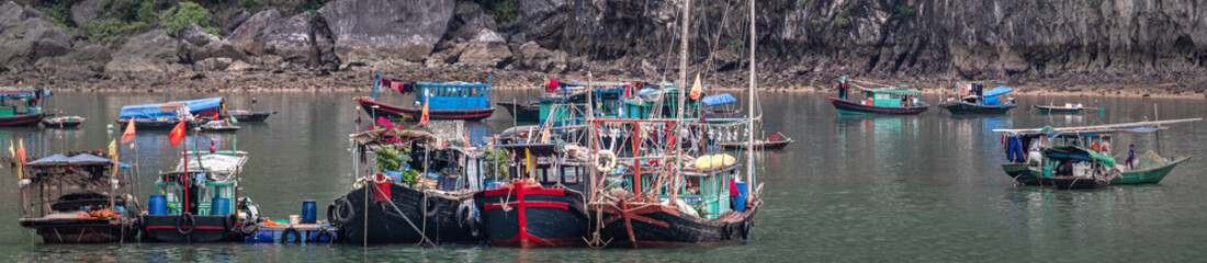 Poster - Halong Bay fishing boats