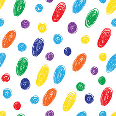 Wall Mural - childish pattern vector. vector seamless pattern with ink circle textures. hand drawn colorful art f