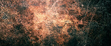 Dark Grunge Background With Scratches, Scary Red Dark Walls, Concrete Cement Texture For Background