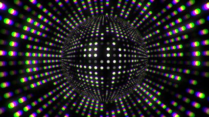 Poster - Bright flashing dots, 3d rendering, computer generating background