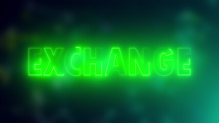 Poster - text exchange of letters with a neon effect, 3d rendering background, computer generated