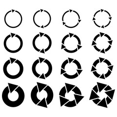 Poster - Arrow vector collection. Arrow simple icon. Up arrow button symbol. Recycle icon set. Vector illustration. Stock image.