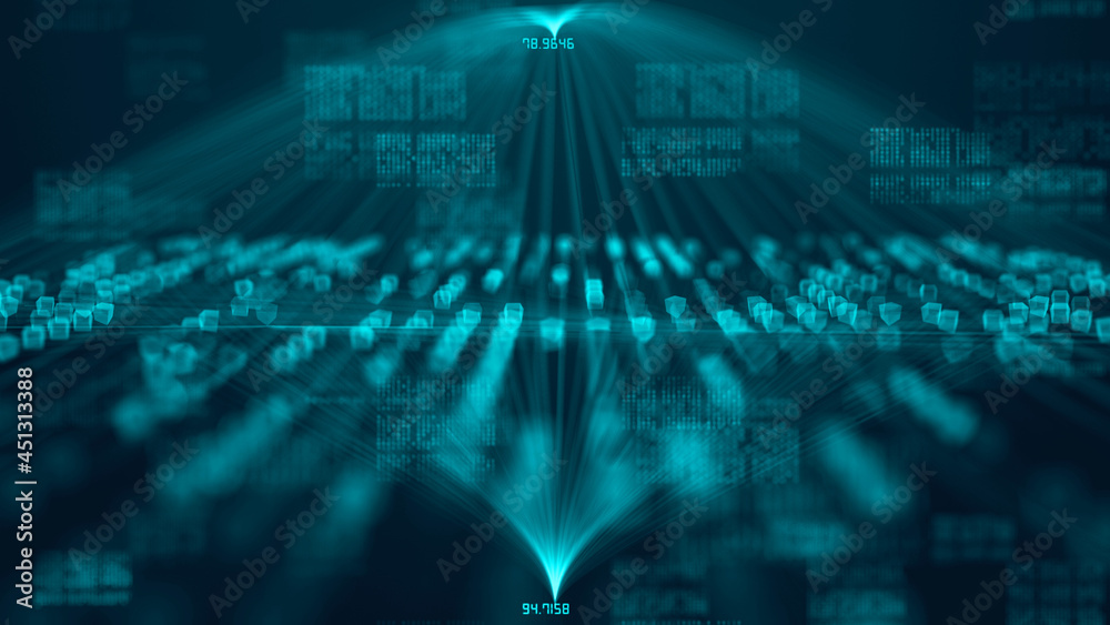 Blockchain technology deFi decentralized finance with secure digital network for crypto currencies bitcoin financial cloud computing and money records