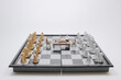 a long table on the chess board