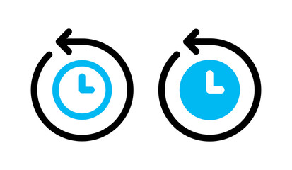 Aufkleber - Clock with arrow around symbol. Back in time icon vector illustration
