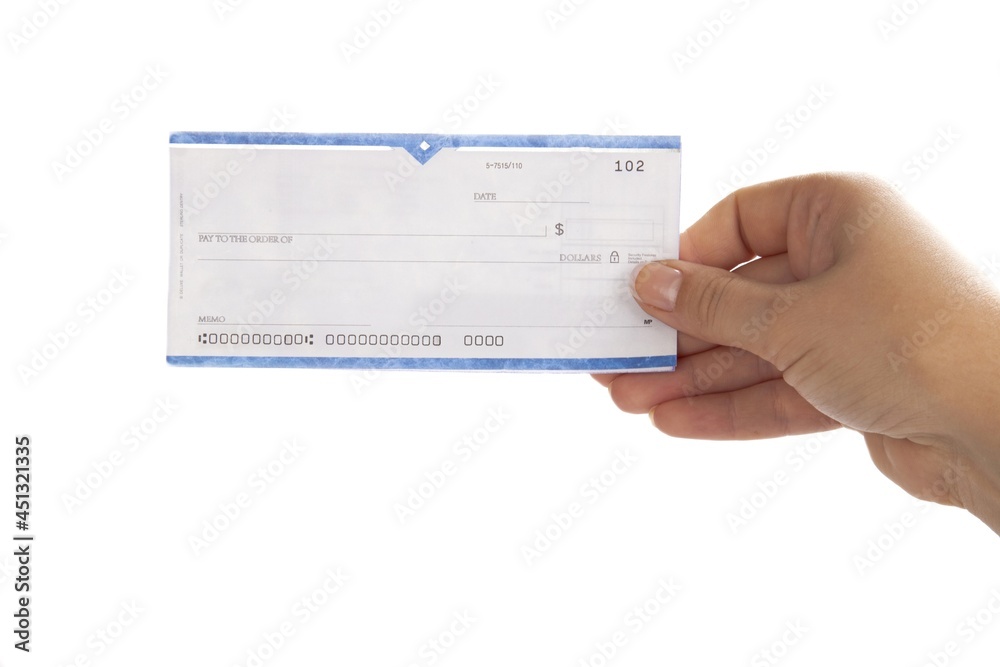 Forward Checking By Hand Woman's Hand Holding a Check Stock Photo | Adobe Stock