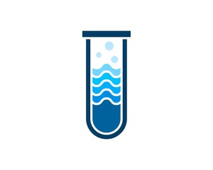 Sticker - Simple bottle laboratory with water wave liquid inside