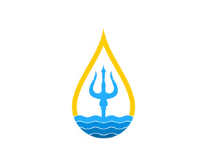 Sticker - Water drop with trident in the middle