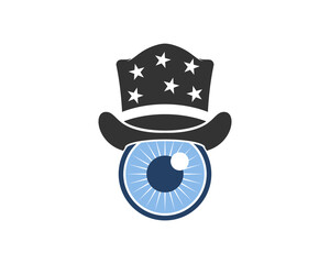 Sticker - Clean eyes with magician hat vector illustration