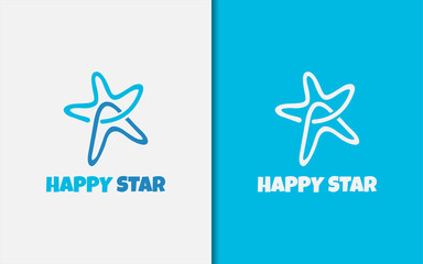 Aufkleber - Blue Simplicity Star Logo with Fun Style.