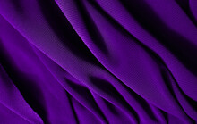 Smooth Elegant Violet Satin Texture Can Use As Abstract Background. Luxurious Background Design. Closeup Purple Texture