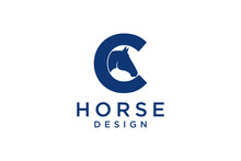 The Logo Design With The Initial Letter C Is Combined With A Modern And Professional Horse Head Symbol