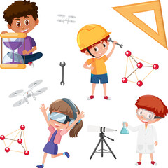 Poster - Kids with learning tools