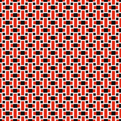 Aufkleber - Red and black rectangles. Vector seamless maze pattern.