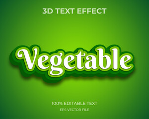 Editable 3d text effect vegetable style