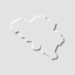  Belgium map in neumorphism style, vector illustration