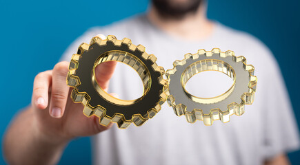 Aufkleber - Gear With Success Concept digital