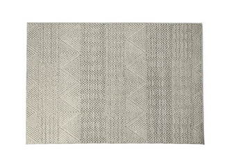 Poster - Grey carpet with geometric pattern isolated on white, top view