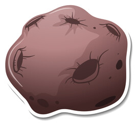 Wall Mural - A sticker template with meteorite in cartoon style isolated