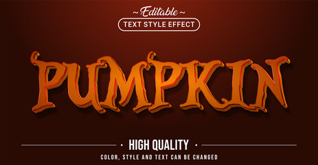 Poster - Editable text style effect - Pumpkin text style theme.