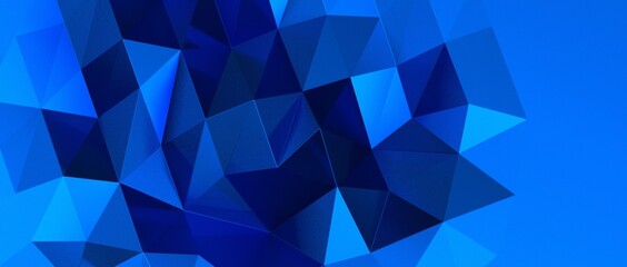 3D Illustration Geometric, Polygon, Line,Triangle pattern shape with molecule structure. Polygonal with blue background