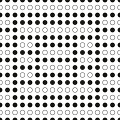 Poster - Black and white dots. Vector seamless repeated circles.